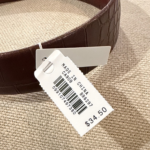 J. Crew Bittersweet Chocolate Croc-Embossed Headband/NWT - Picture 2 of 11